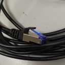 Cat6A Ethernet Cable Shielded 10Gbps 25 ft, Slim Shielded (F/UTP) Ethernet Cable Cat 6, Flexible 28AWG Bare Copper Cat6 Cable, Space-Saving Cat 6a Network Cable for Server, Data Center, Black