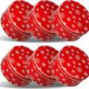 6 Pcs 7'' Christmas Cookie Tins with Lids Metal Round Cookie Containers Holiday Storage Box for Baking Chocolate Snack Storage Gift Giving