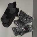 Cushioned Cotton Ankle Compression Socks for Men Women 6 Pairs Wicking Low Cut Arch Support Plantar Fasciitis Socks (Small-Medium, 01 - 6 Black)