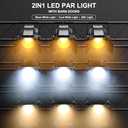 Stage Lights with Barn Doors, 200W COB LED Par Can Lights Spotlights, 2 in 1 Cool White & Warm White DMX512 Sound Activated Uplights for Events Parties Wedding Theater Church Concert Dance