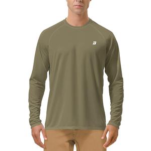 Roadbox Mens UPF 50+ UV Sun Protection Shirts Outdoor Long Sleeve SPF Rash Guard for Fishing Hiking Swimming Running, X-Large