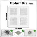 20 Pcs Hair Catcher Shower Drains Mesh Stickers Disposable Shower Drain Cover 4" X 4" Disposable Hair Drain Stickers Mesh Cover Floor Drains Sticker for Human & Pet Hairs