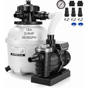 VIVOHOME 13 in Sand Filter Pump for Above Ground Pools Up to 15,000 Gallons