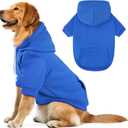 BAOBICUTE Dog Basic Hoodie Soft Dog Clothes Cold Weather Sweaters for Medium Large Dogs Cozy Fabric Warm Sweatshirt with Leash Hole (Blue, XL (Back: 24.8",Chest: 33.86", Neck: 25.2")) (X-Large (35-55 lbs))
