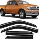 Rain Guards Fit for Dodge Ram 1500 Crew Cab 2009-2018 Black 4 PCS