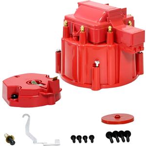Red Male HEI Distributor Cap and Rotor for K549 SBC 283 305 307 327 350 400 BBC 454 396 427 Distributor Cap Assembly