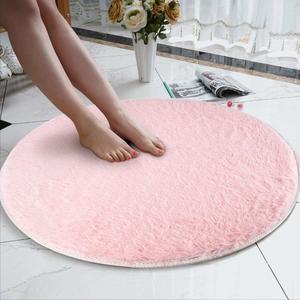 Bathroom Rugs Absorbent Bathroom Rug 32 x 32 Pink Door Mat Soft Coral Velvet Round Rug Doormat Carpet Bath Living Room Rug for Kitchen Floor Bathroom Accessories Bath Mats Prime