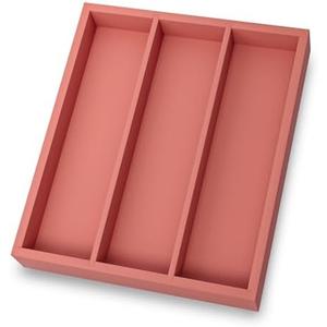 Pack of 2 Fibogollo Silverware Organizer Bamboo Kitchen Drawer Organizer, Flatware Organizer Tray for Kitchen, Flatware, Utensils（Orange）