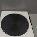 Drink Table, Carved Table Top Martini Table, Small Side Table, Weighted Base Pedestal Table for Living Room, Bedroom, Modern, Black