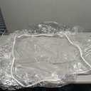 Cabilock Clear Round Table Cover Elastic Edge Fitted Tablecloth for Indoor Outdoor Use for Family Meals Parties Special Occasions