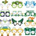 24 Pcs Golf Themed Party Paper Eyeglasses Photo Booth Props Colorful Novelty Golf Ball Cart Paper Glasses Decorations for Adult Ball Sports Theme Birthday Party Decoration