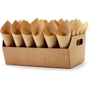 Wedding Confetti Cone Stand Box - 30pieces of Cone Papers and 30Holes for 30 Confetti Cones box (blank kraft, 1)