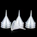 Mini Clear Polyethylene Funnel Kit - 10 Pcs Narrow Neck Funnels for Perfume, Water Bottle, Powder, Capsule, Oils, Kitchen, Lab & More