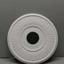 MY MIRONEY White PU Ceiling Medallion Decorative Ceiling Fan Medallion Home Lighting Ceiling Cover Plate, 13 1/5" OD x 3 3/7" ID