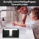 2pcs Paper Towel Dispenser Countertop Bathroom Paper Towel Holder Acrylic Napkin Dispenser Black Napkin Holder for Kitchen Tabletop Tissue Dispensers for Bathroom Toilet Multifold C-Fold Z-Fold Papers
