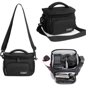Cwatcun Small Camera Sling Bag Crossbody Camera Shoulder Case, Waterproof Travel Photography Camera Messenger Bag for Canon, Nikon, Sony, Fuji DSLR/SLR/Mirrorless Cameras, Lens and Accessories