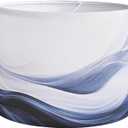 Lamp Shades for Table Lamps, 13x13x10in Fabric Blue Lamps Shades with Waves and Oceans, 1 Pack Lamps Shades, Drum Lamp Shades, Support E26 and E14, Spider