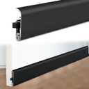 Yaocom 1 Pack Automatic Door Sweep 36'' L x 19/32" W x 2" H Surface Mount Aluminum Automatic Door Bottom Seal, with Mounting Kit and Surface Protector for Attractive and Secure Fitting (Black)