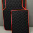 FH Group Floor Mats - Faux Leather Floor Mats for Cars, Universal Fit Automotive Floor Mats, All Purpose Car Floor Mats, PU Leather Protector Mat for Most Sedan, SUV, Truck Floor Mats Red