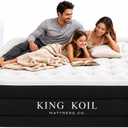 King Koil Air Mattress Queen with Built-in Pump, 20” Raised Airbed