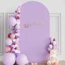 Wokceer 7.2FT Wedding Arch Cover Spandex Fitted Wedding Arch Stand Covers Round Top Chiara Arch Backdrop Cover for Birthday Party Ceremony Banquet Decoration Lavender