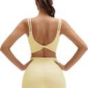 SUUKSESS Womens Workout Set Fitness Yoga Pilates Crop Tank Twist Back Cami High Waisted Tummy Control Bike Short, Small