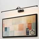 Picture Lights for Wall Battery Operated, Rechargeable Light for Pictures with Remote & Timer, Black Art Light for Paintings 39 Inch Wireless Dimmable Cordless Gallery Frame Lights with 3CCT