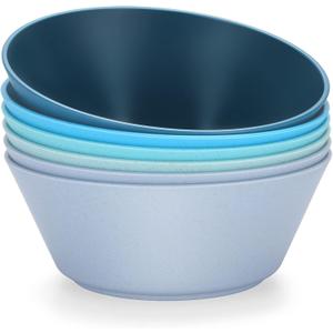50 Oz Large Cereal Bowls, Unbreakable Wheat Straw Fiber Salad Bowl Sturdy and Stackable Salad Serving Bowls Set, BPA-Free Microwave/Dishwasher Safe, Lightweight for Oatmeal, Snacks , Oatmeal, Snacks (Blue Series)