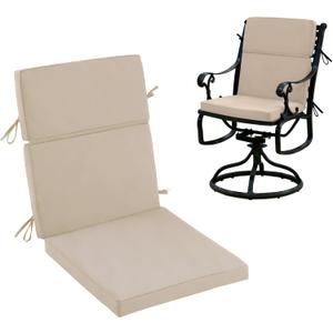 High Back Patio Chair Cushions, 21x20 Waterproof & Fade-Resistant Outdoor Dining Chair Cushions, Indoor/Outdoor High Back Cushion, Seat Pad for Glider and Lawn Chair, Beige