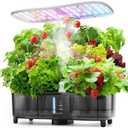 Kingsyard Smart Hydroponics LED, 48W Indoor Garden Grow System, Visible 5L Tank Quiet Pump Auto Timer Kit 15 Pods Herb Seed Starter for Veggies & Salad Greens Plants