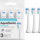 AquaSonic Proflex Replacement Brush Heads | for Whiter Teeth & Gum Care | Compatible with Many AquaSonic Toothbrush Handles (3 Pack White)