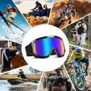 Motorcycle Goggles for Dirt Bike, ATV Motocross, Riding, Ski Helmet - UV400 Dustproof Windproof (Clear+blue)
