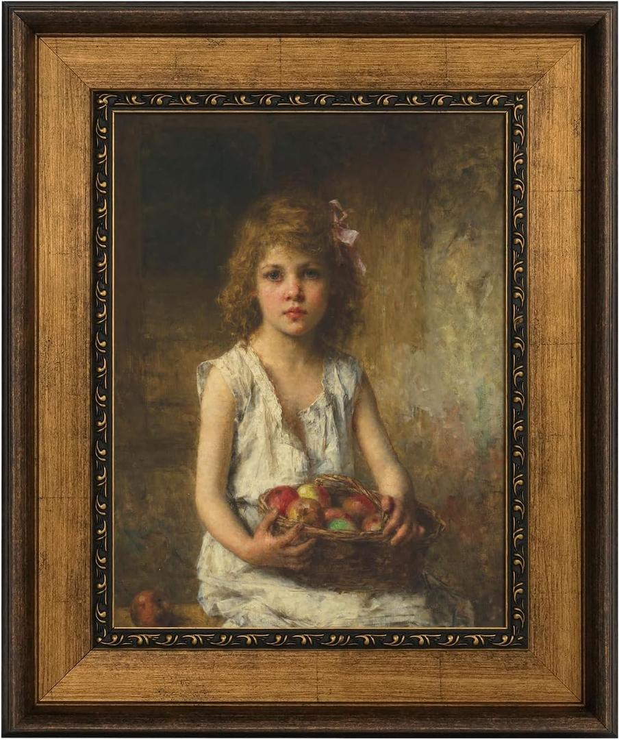 Antique Frame for 8x10 Canvas Paintings, No Front & Back, 2.2" Wide Vintage Picture Frames For Baroque Victorian Wall Art Prints Class Artwork Designer, Home Office Gallery Decor (Bronze Gold)