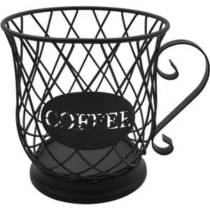 Coffee Pod Storage Basket - 35 K Cup Organizer, Black