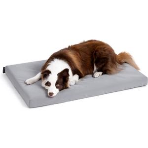 Cybarmour Chew Proof Dog Bed - Orthopedic Indestructible Dog Crate Pad - Outdoor Waterproof Kennel Mat for Aggressive Chewers - Large Breeds & Fits 36-Inch Crate - 35"x22", Limestone