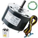 Condenser Motor Replaces Carrier # 5KCP39EGS070S, HC39GE237, 5KCP39EGY823S, Genteq GE3905, Dayton 6DLL0, Bryant Payne HC39GE234A etc AC/Air Conditioner, 1/4HP 1100 RPM with Capacitor