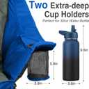 Oversized Camping Chair for Adults - Heavy Duty 400 lbs Padded Folding Chair with Wine Glass Holder, 2 Cup Holders & Side Pockets, Portable Carry Bag for RV, Tailgating, Lawn, Single Seat