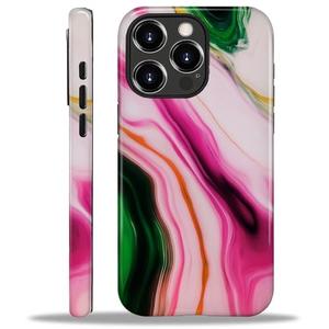 artslion for iPhone 16 Pro Max Case for Women Girl Men Boy, Compatible with MagSafe, Shockproof Soft Silicone & Hard PC Shell Protective Case for iPhone 16 Pro Max - Red Green Abstract Marble
