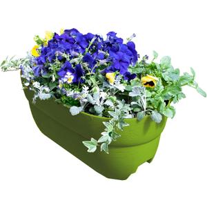 Bloomers Railing Planter with Drainage Holes- 24 W- Sage Green, 24.3 10.5 9.5 inches