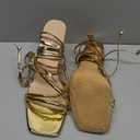 Mostrin Womens Sandals Strappy Heels for Women Lace Up Square Open Toe Heels Tie Up High Heeled Sandals for Prom, Party, Daily Wear , Size 41