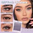 B&Q Fairy Lash Clusters Kit - DIY Lash Extension Kit at Home Beginner-Friendly Manga Lashes, 144pcs 8-18mm Wispy Clusters with 0.3mm Invisible Band & Waterproof, Salon Look for Daily Work & Parties
