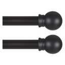 Thestoa Black Curtain Rods 2 pack for Windows 30-62 inch Adjusts Length by Splicing, 5/8" Diameter Matte Black Small Curtain Rods for Bedroom, Living Room, Kitchen, Outdoor, Farmhouse