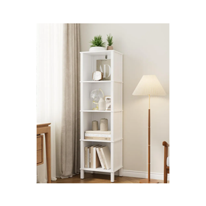 Fultyle Bookshelf, 4Tier Bookcase with Open Shelves, Modern Book Shelf for Small Spaces, Bedroom, Living Room and Office with Solid Wood Legs(White)