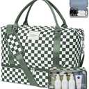 WOOMADA Weekender Overnight Bag for Women, Carry on Shoulder Travel Duffel with Shoes Compartment,Gym Bag with Toiletry Bag