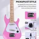 Winzz 30 Inch Kids Electric Guitar Beginner Kit, Junior 1/4 Size Mini Electric Guitar for Children Complete Stater Set with Amp, Gloosy Pink Colour