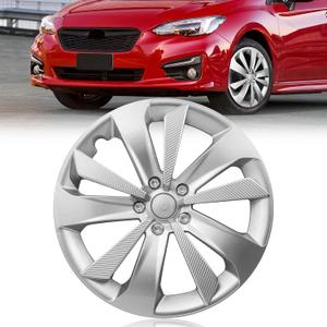 1 pc Hub Cap Wheel Cover Compatible with 2017-2023 Subaru Impreza Hubcap Replacement OEM 28811FL02A 28811FL010, Chrome Plated 16 Inch (Silver)