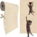 KEYIDE Self-Adhesive Cat Scratch Wall Climber, Wall Cat Scratcher Mat for Indoor Cats Kitten Trimmable Carpet Corner Protector 78.7"x15.8" (Beige) (Khaki)