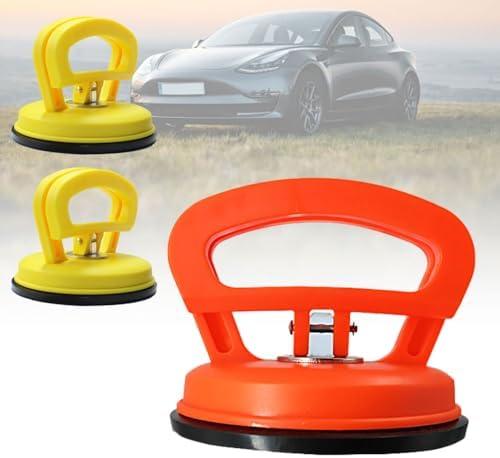 Car Body Dents Remover Puller Cups, 2025 New 3 Pack Car Dent Repair Puller Powerful Suction Dent Puller Kit, Heavy Duty Car Dent Remover for Cars Body, Glass, Screen, Objects Moving (Orange+Yellow)