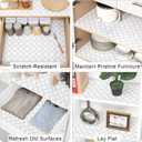 Drawer & Shelf Liners -Non-Adhesive Kitchen Cabinet Liner, Waterproof, Non-Slip, Easy to Cut, Reusable Contact Paper for Dresser Closets Pantry (12"W x 240"L, White Geometric)