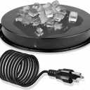 Chicken Water Heater for Winter, 110Watt Thermostat Heated Poultry Waterer Base with 9.8ft Power Cord, Suitable for Plastic/Metal Poultry Waterer(Black, 11INCH-1PACK)